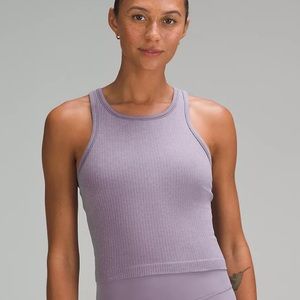 Ebb to street cropped racer back tank top - purple ash